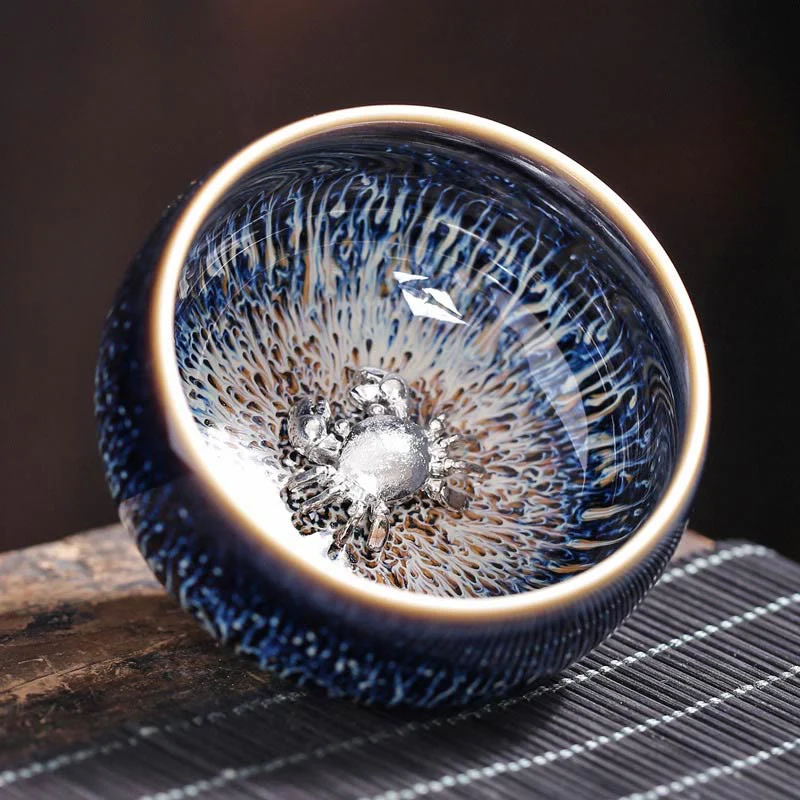 Buddha Stones Handmade Chinese Jianzhan Koi Fish Lotus Dragon Phoenix 12 Chinese Zodiac Ceramic Teacup Kung Fu Tea Cup 70ml