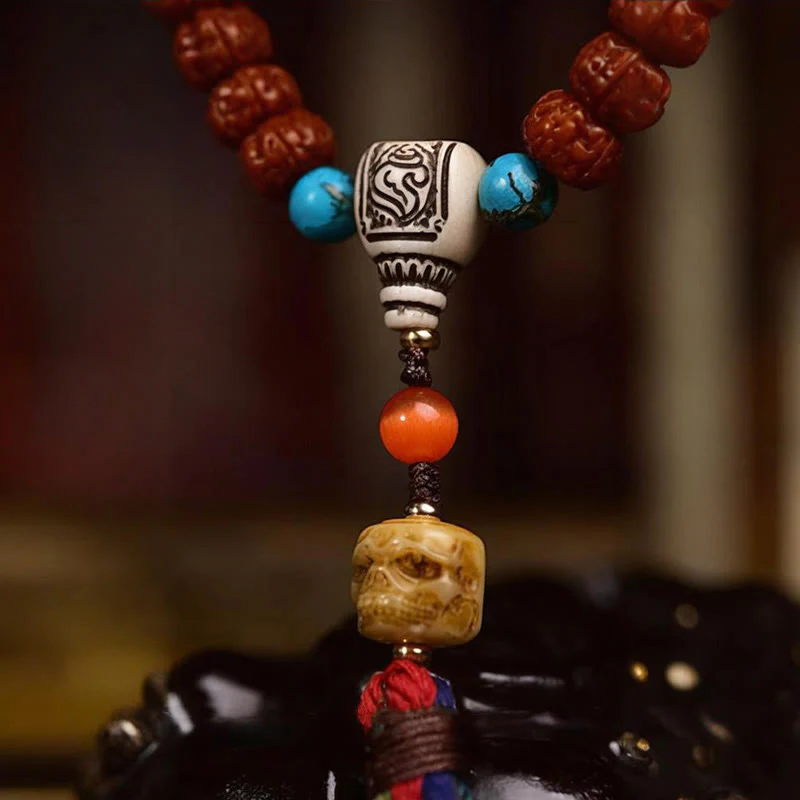 Buddha Stones 108 Beads Rudraksha Bodhi Seed Wealth Tassel Mala