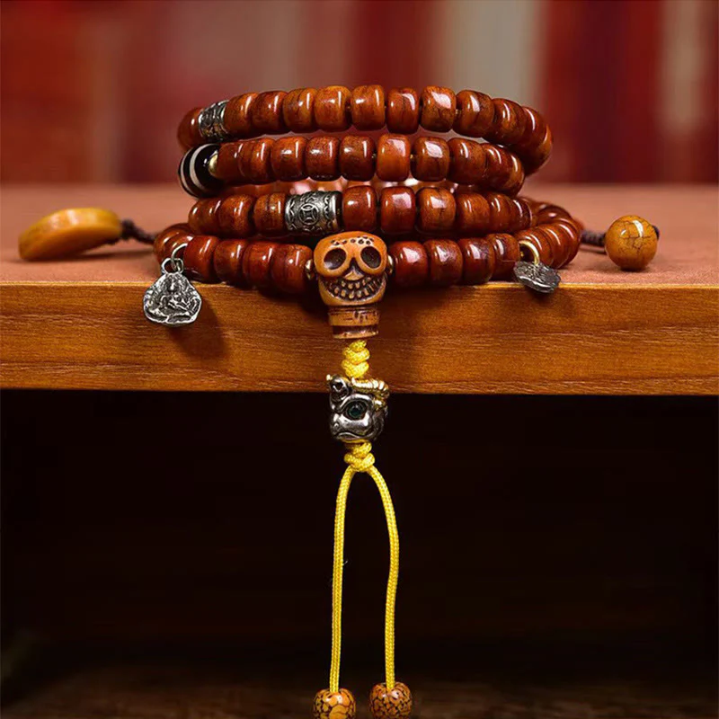 Buddha Stones Tibet 108 Beads Bone Beads Dzi Bead Strength Mala
