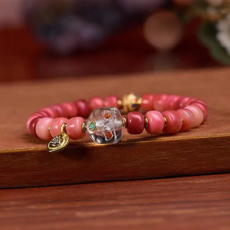 Buddha Stones Tibetan Camel Bone Red Agate Luck Bracelet