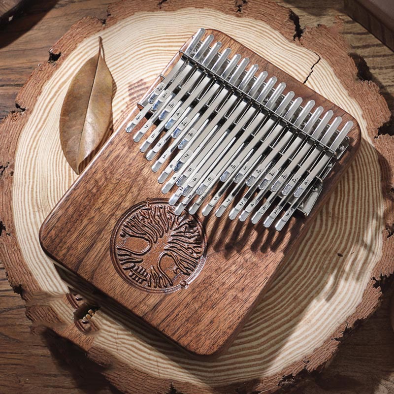 Buddha Stones Kalimba 34 Keys Thumb Piano Tree of Life Design Portable Finger Marimba Piano