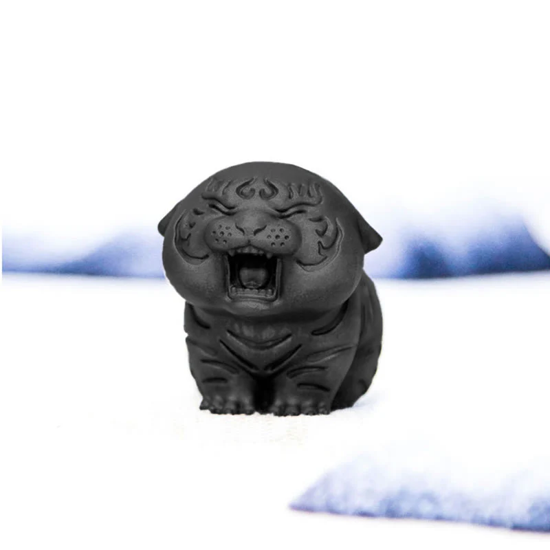Buddha Stones Mini Cute Tiger Iron Powder Rust Cast Resin Statue Home Decoration