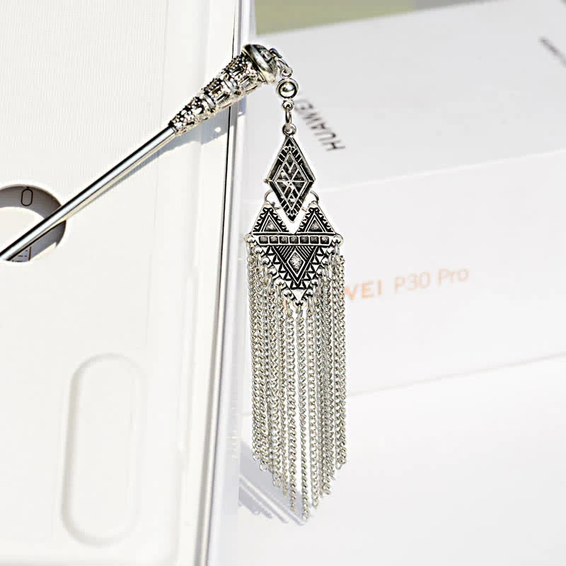 Buddha Stones Water Drop Lily of the Valley Flowers Tassels Confidence Hairpin