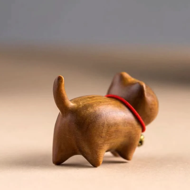 Buddha Stones Green Sandalwood Small Leaf Red Sandalwood Cute Cat Animals Soothing Peace Decoration