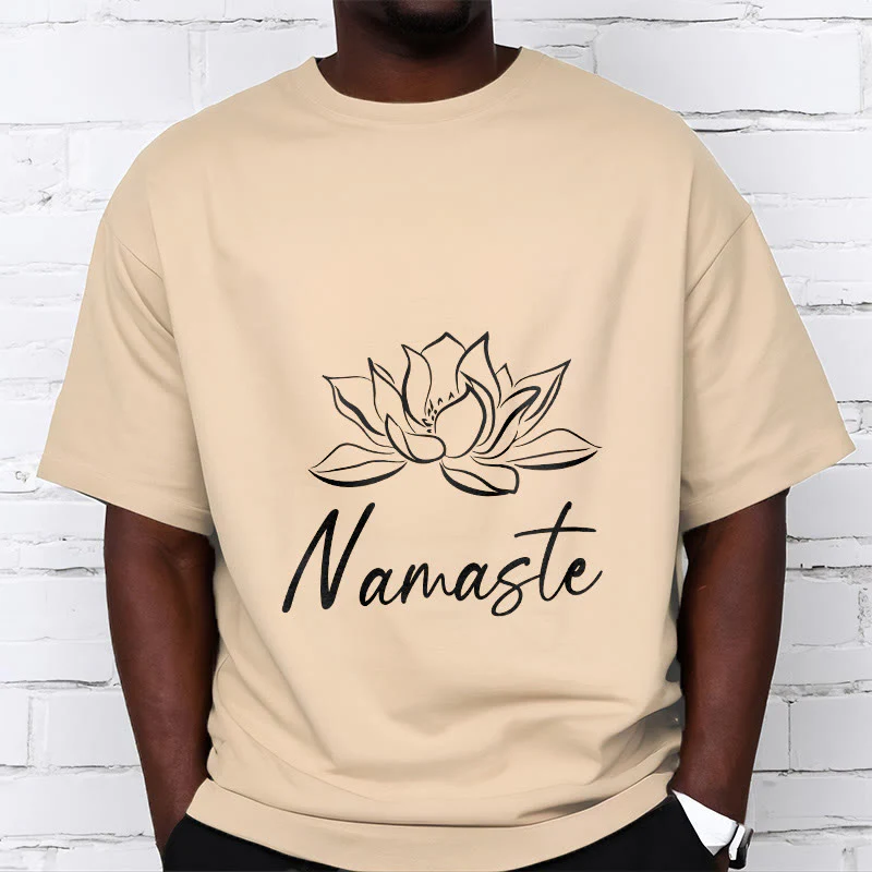 Buddha Stones Simple Lotus Flower Namaste Meditation Cotton Tee T-shirt