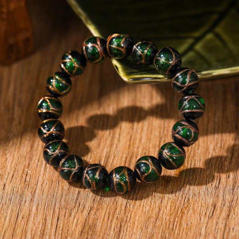 Buddha Stones Tibetan Classic Liuli Glass Bead Luck Wealth Bracelet (Extra 30% Off | USE CODE: FS30)