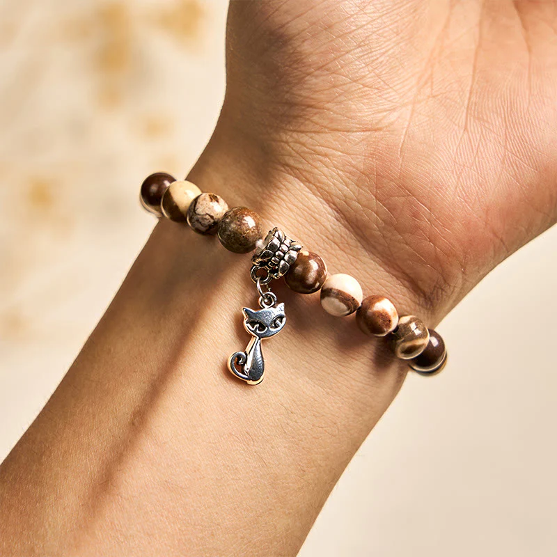 Buddha Stones Zebra Jasper Agate Bead Positive Bracelet