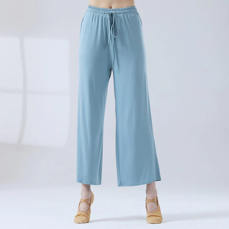 Buddha Stones Loose Modal Drawstring Wide Leg Pants For Yoga Dance