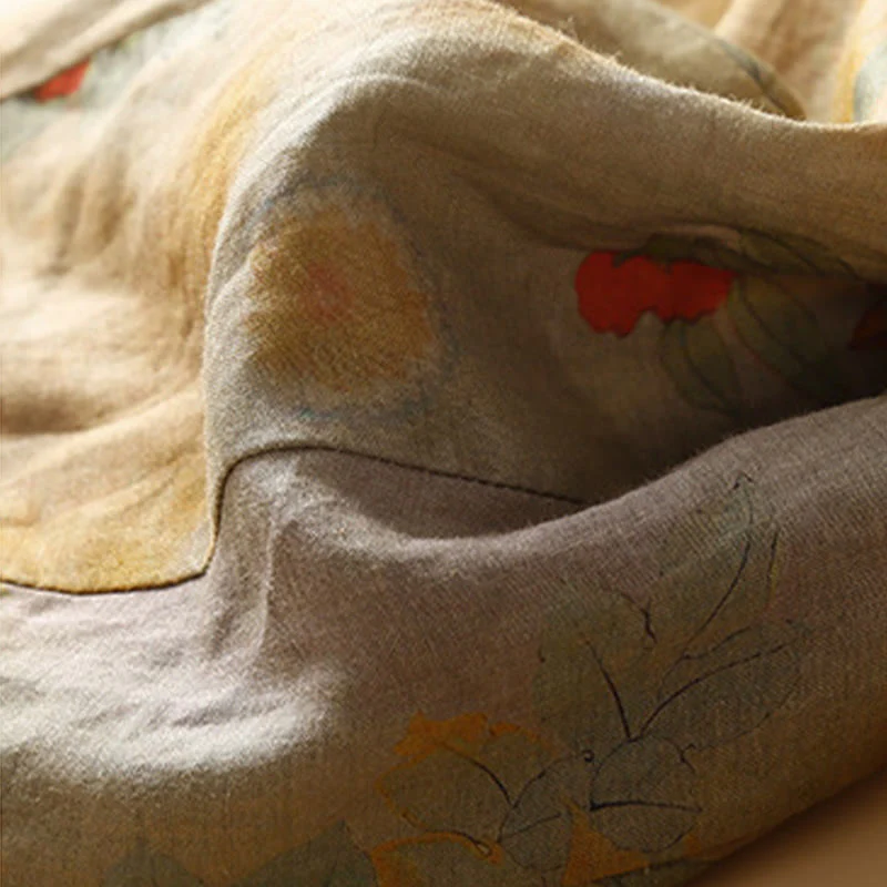 Buddha Stones Retro Casual Chinese Frog-Button Design Women's Harem Pants With Pockets