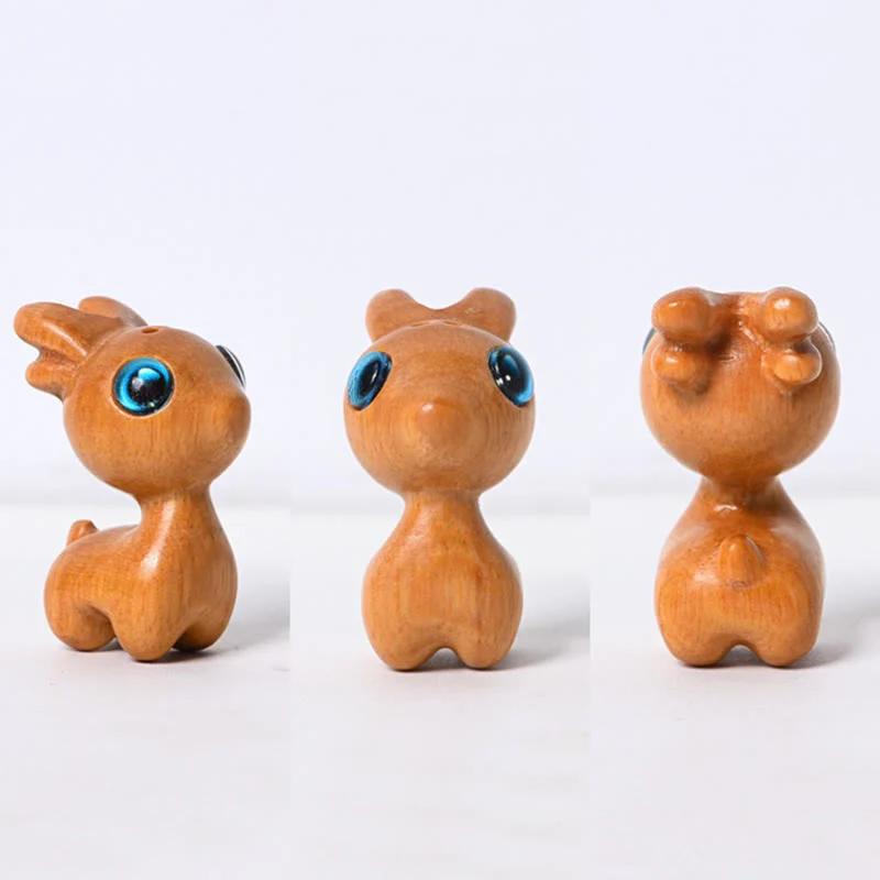 Buddha Stones Small Leaf Red Sandalwood Ebony Wood Sandalwood Green Sandalwood Lucky Mini Deer Protection Decoration