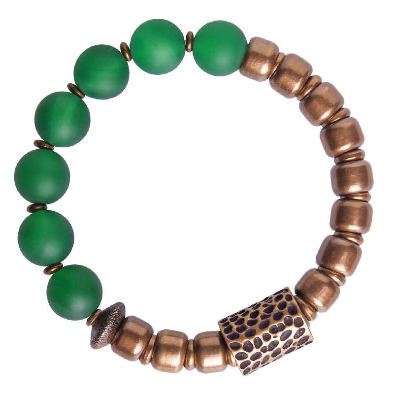 Buddha Stones Tibetan Red Agate Green Agate Copper Confidence Fortune Bracelet