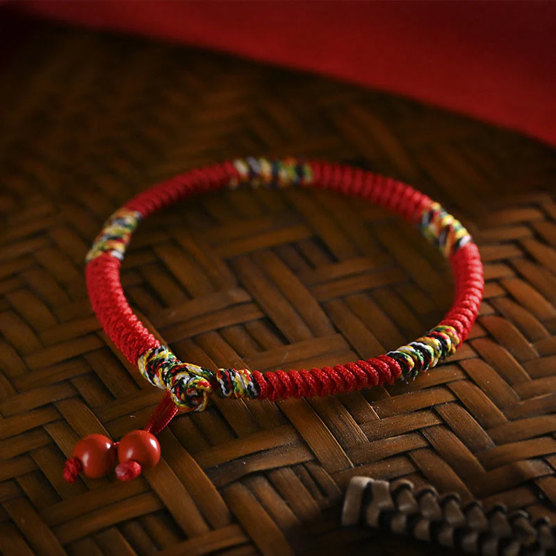 Buddha Stones Five Colors King Kong Knot String Protection Luck Bracelet