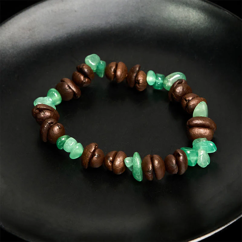 Buddha Stones Handmade Natural Coffee Beans Amethyst Citrine Amazonite Irregular Crystal Bracelet