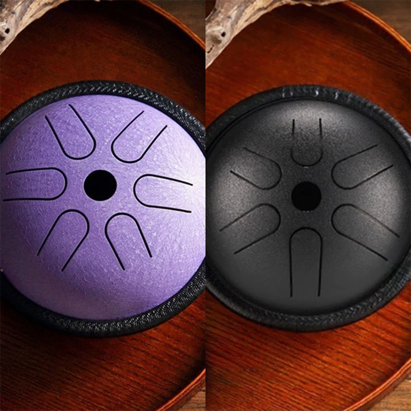 Buddha Stones Steel Tongue Drum Sound Healing Meditation Yoga Drum Kit 6 Note 5.5 Inch