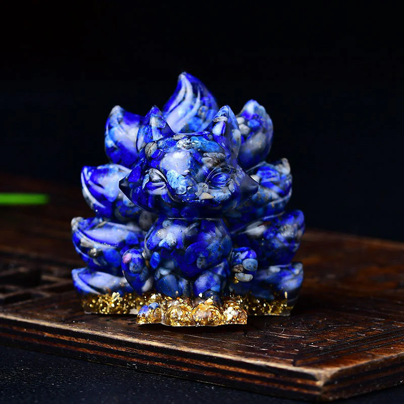 Buddha Stones Natural Various Crystal Strawberry Quartz Amethyst Nine Tailed Fox Protection Home Decoration