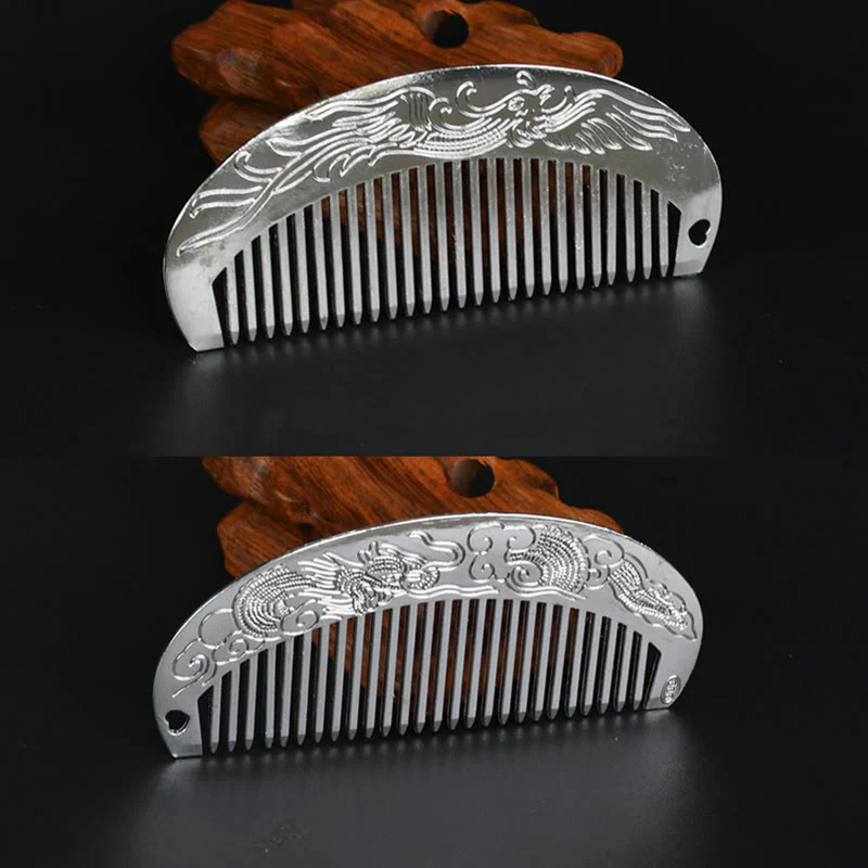 Buddha Stones Lucky Dragon Phoenix Protection Strength Comb