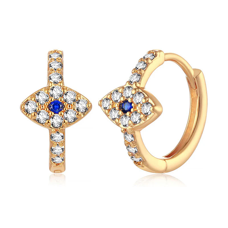 Buddha Stones 925 Sterling Silver Evil Eye Symbol Blessing Stud Earrings