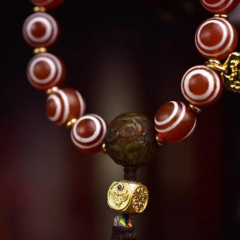 Buddha Stones Tibetan Zakiram Red Agate Confidence Bracelet