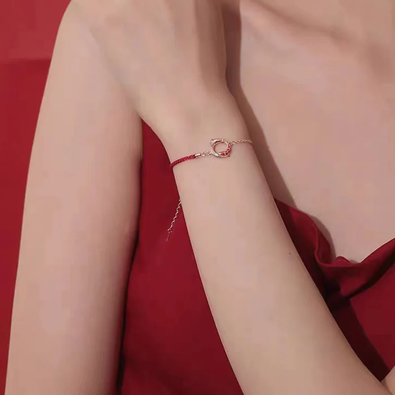 Buddha Stones 925 Sterling Silver Year Of The Dragon Copper Koi Fish Luck Protection Bracelet