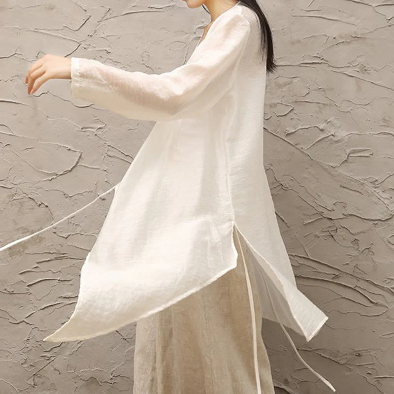 Buddha Stones Simple White Beige Pattern Meditation Spiritual Zen Practice Yoga Clothing Women's Clothes