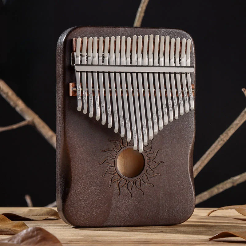 Buddha Stones Kalimba 17/21 Keys Thumb Piano Sun Pattern Maple Wood Beginners Portable Finger Piano