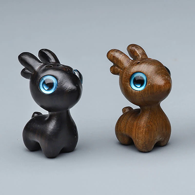 Buddha Stones Green Sandalwood Small Leaf Red Sandalwood Cute Cat Animals Soothing Peace Decoration