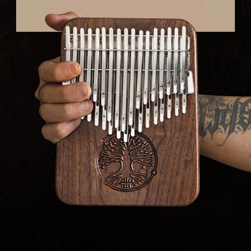 Buddha Stones Kalimba 34 Keys Thumb Piano Tree of Life Design Portable Finger Marimba Piano
