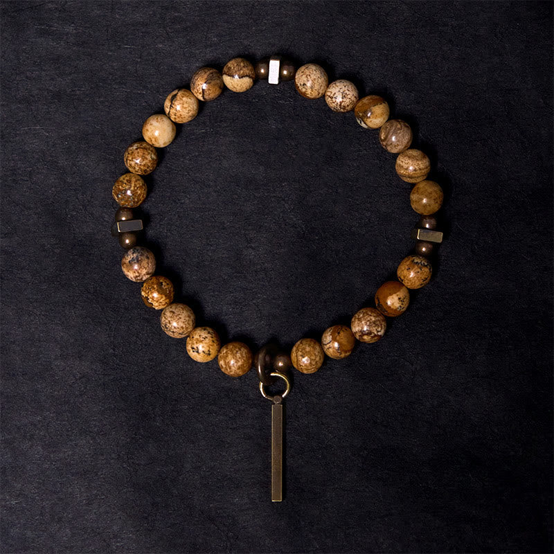Buddha Stones Distressed Design Copper Luck Bracelet