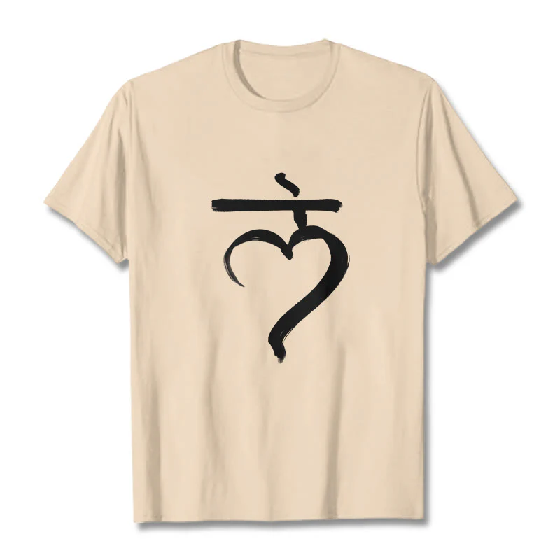 Buddha Stones Casual Lam Mantra Sanskrit Cotton Tee T-shirt