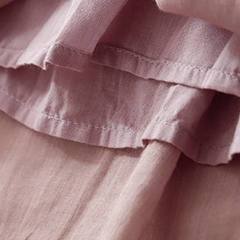 Buddha Stones Simple Design Drawstring Linen Women's Wide Leg Pants With Pockets