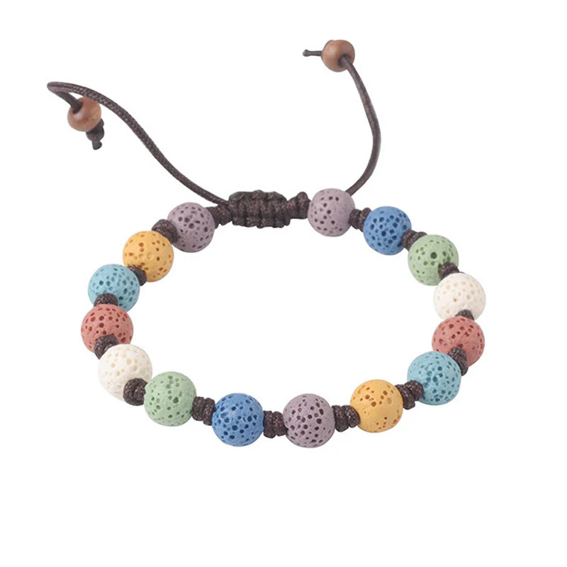Buddha Stones Colorful Lava Rock Support Bracelet