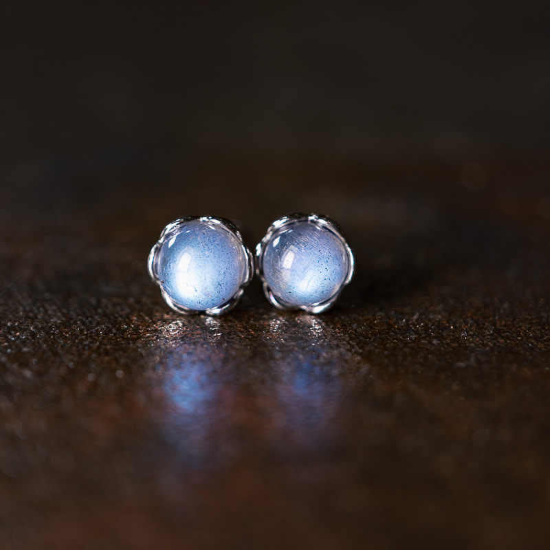Buddha Stones 925 Sterling Silver Moonstone Positive Earrings