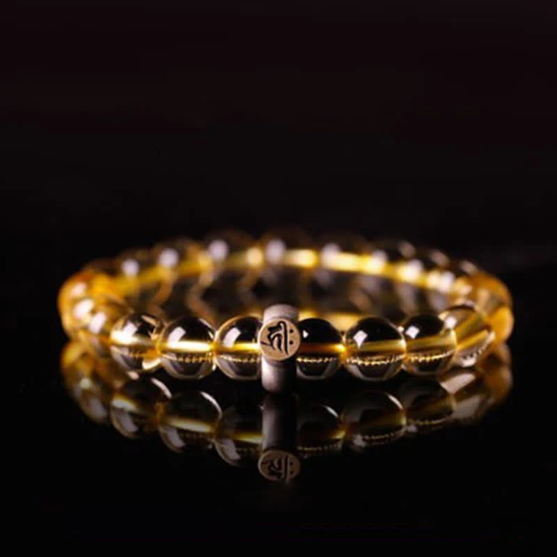 Buddha Stones 925 Sterling Silver Chinese Zodiac Natal Buddha Citrine Protection Bracelet