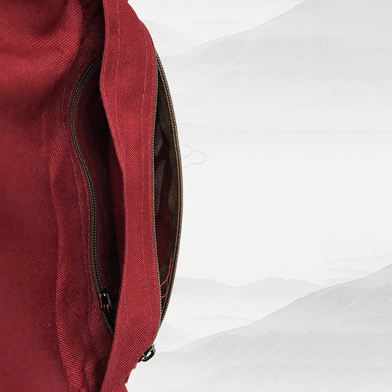 Buddha Stones Handmade OM Mantra Embroidered Spiritual Mind Practice Cotton Crossbody Bag Shoulder Bag Cellphone Bag