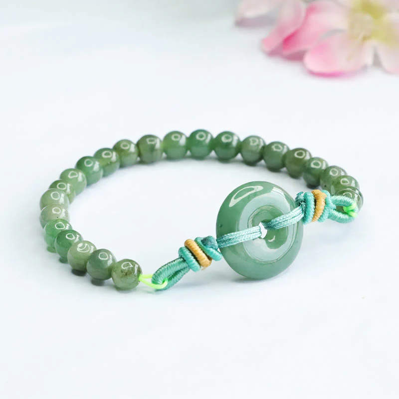 Buddha Stones Jade Beads Peace Buckle Prosperity Bracelet