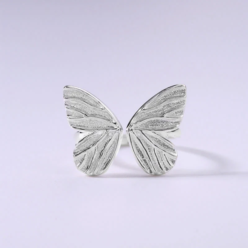 Buddha Stones 925 Sterling Silver Butterfly Love Freedom Ring