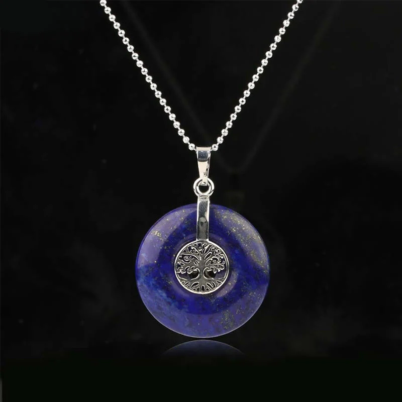 Buddha Stones Various Crystal Rose Quartz Green Aventurine Amethyst The Tree of Life Kindness Necklace Pendant