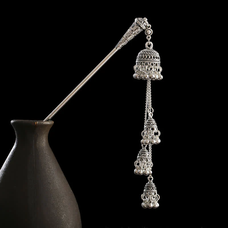 Buddha Stones Water Drop Lily of the Valley Flowers Tassels Confidence Hairpin