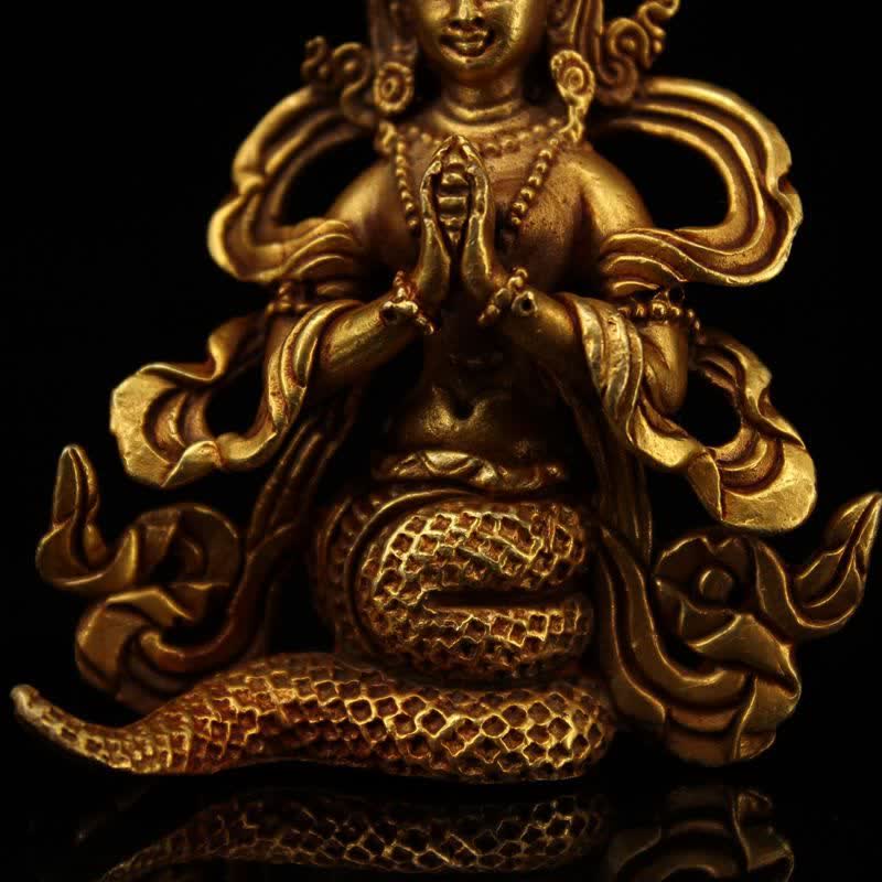 Buddha Stones Bodhisattva Nagarjuna Protection Copper Statue Decoration