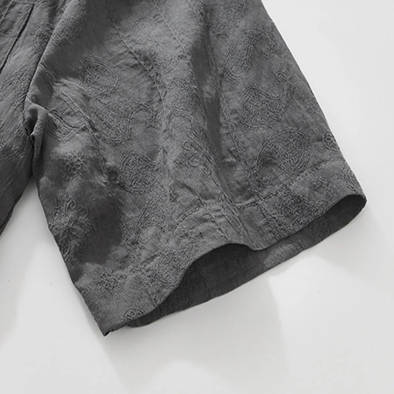 Buddha Stones Commute Plain Buttons Men's Short Sleeve Shirt With Pockets