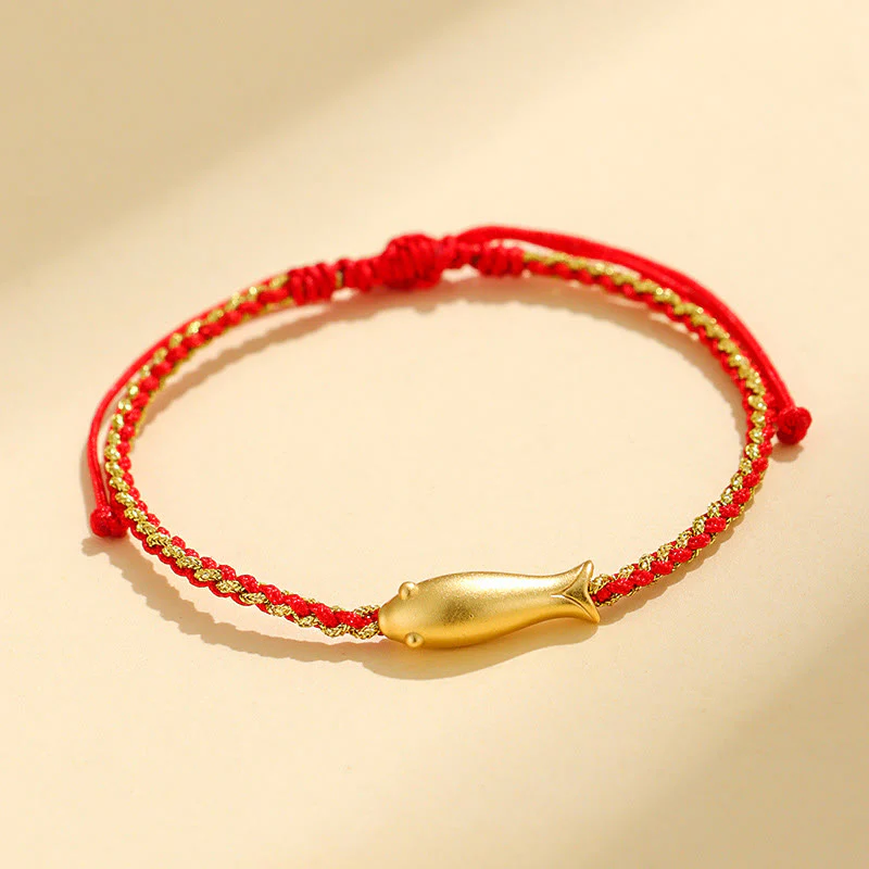 Buddha Stones 999 Sterling Silver Lucky Koi Fish Protection Rope Bracelet