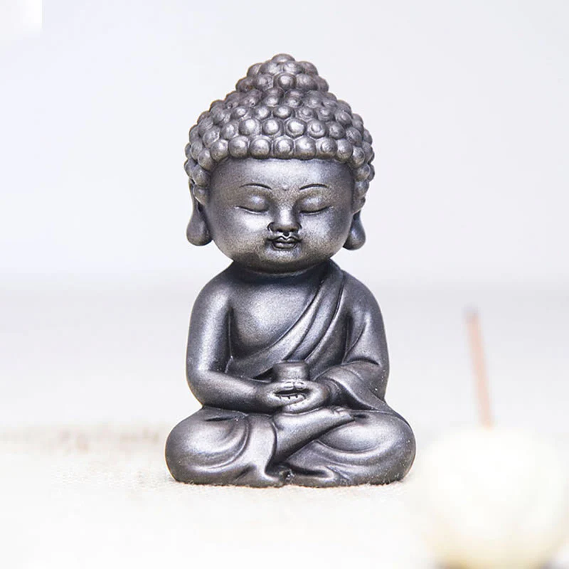 Buddha Stones Handmade Ksitigarbha Kwan Yin Guanyin Avalokitesvara Tathagata Iron Powder Rust Cast Resin Statue Home Decoration
