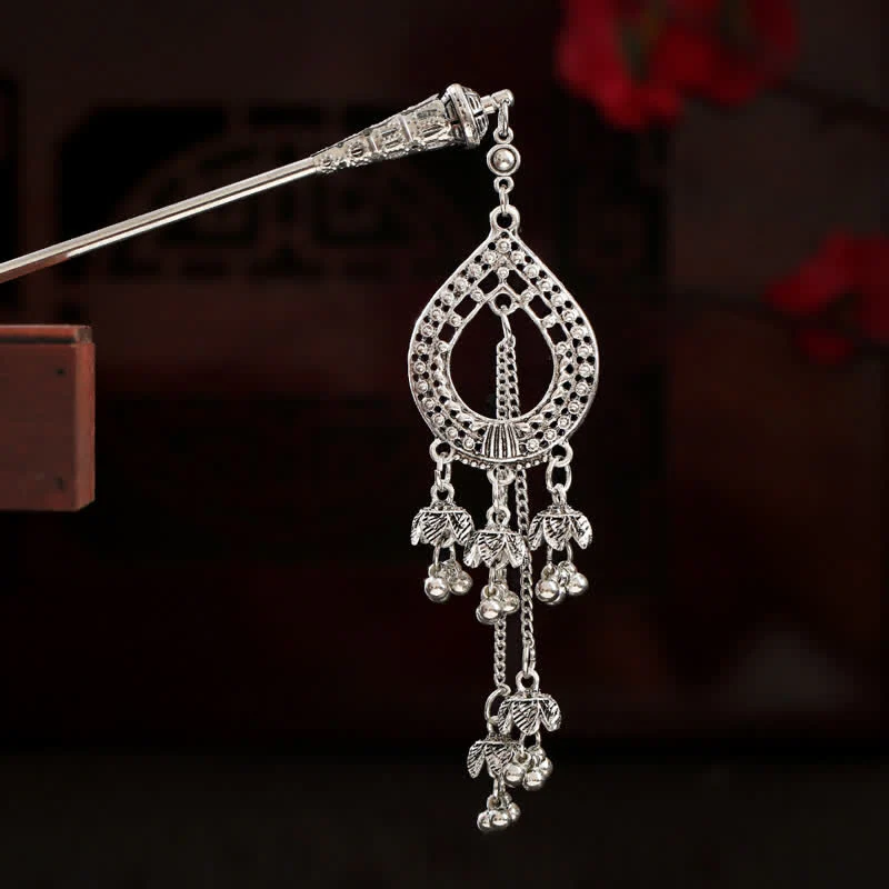 Buddha Stones Water Drop Lily of the Valley Flowers Tassels Confidence Hairpin