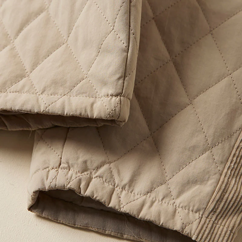 Buddha Stones Diamond Quilted Design Thermal Fleece-Lined Women's Harem Cotton Pants With Pockets