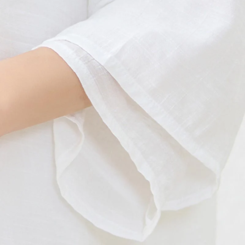 Buddha Stones 2Pcs Simple Chinese Frog Button Design Top Pants Meditation Yoga Zen Tai Chi Cotton Clothing Women's Set