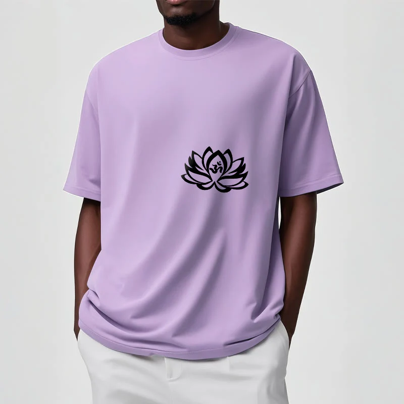 Buddha Stones Lotus Flower OM Symbol Design Tee T-shirt