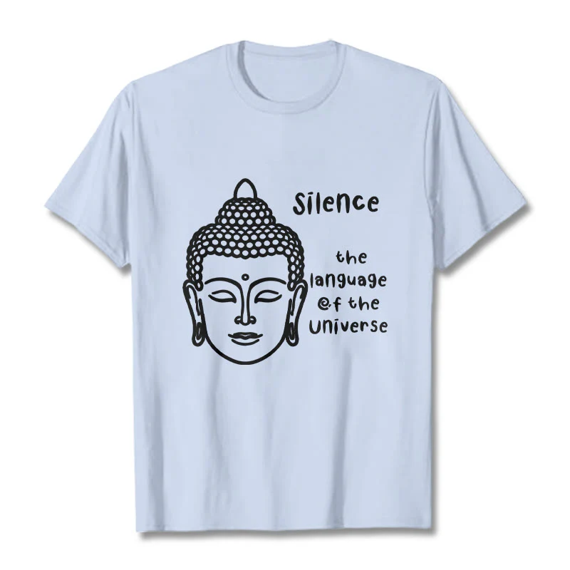 Buddha Stones Casual Meditating Buddha Head Pattern Cotton Tee T-shirt
