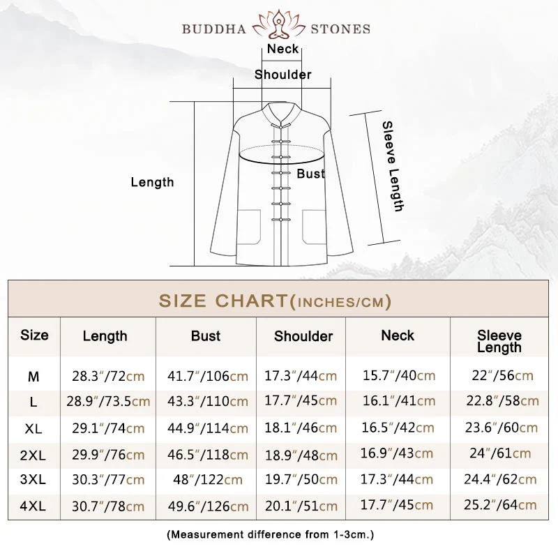 Buddha Stones Tang Frog-Button Long Sleeve Shirt Cotton Men's Clothing