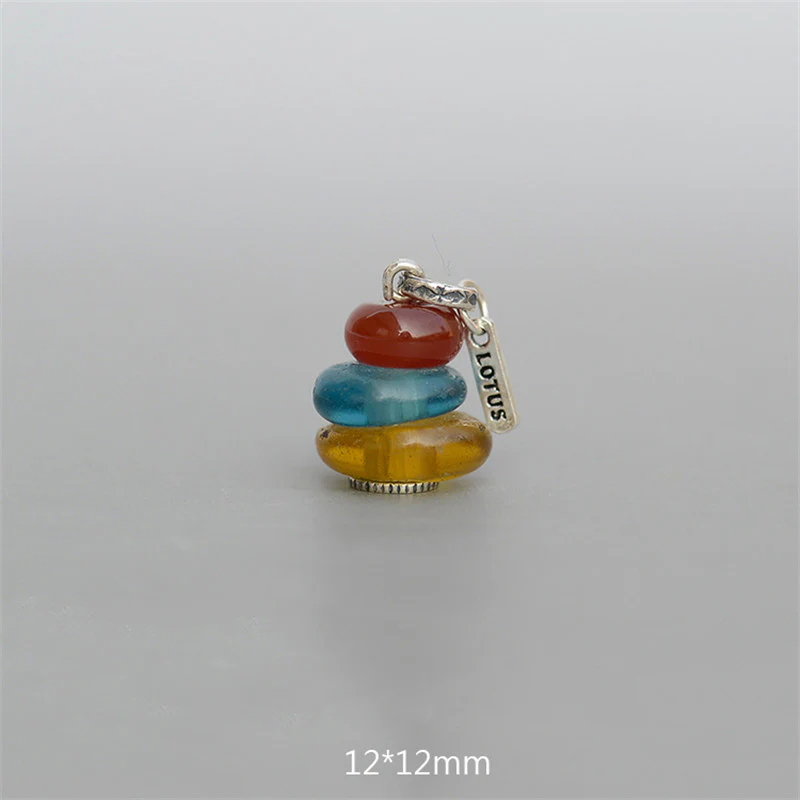 Buddha Stones Zen Cairn Labradorite Various Crystals Calm Pendant Necklace