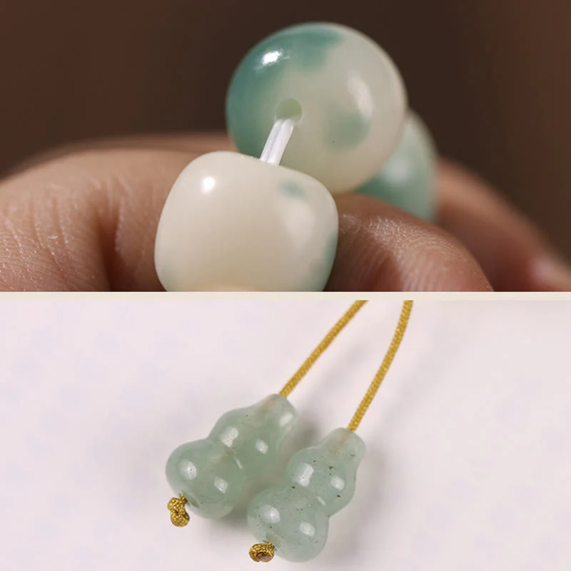 Buddha Stones Gradient Bodhi Seed Nine Tailed Fox Cat Paw Claw Pine Cone Peace Bracelet